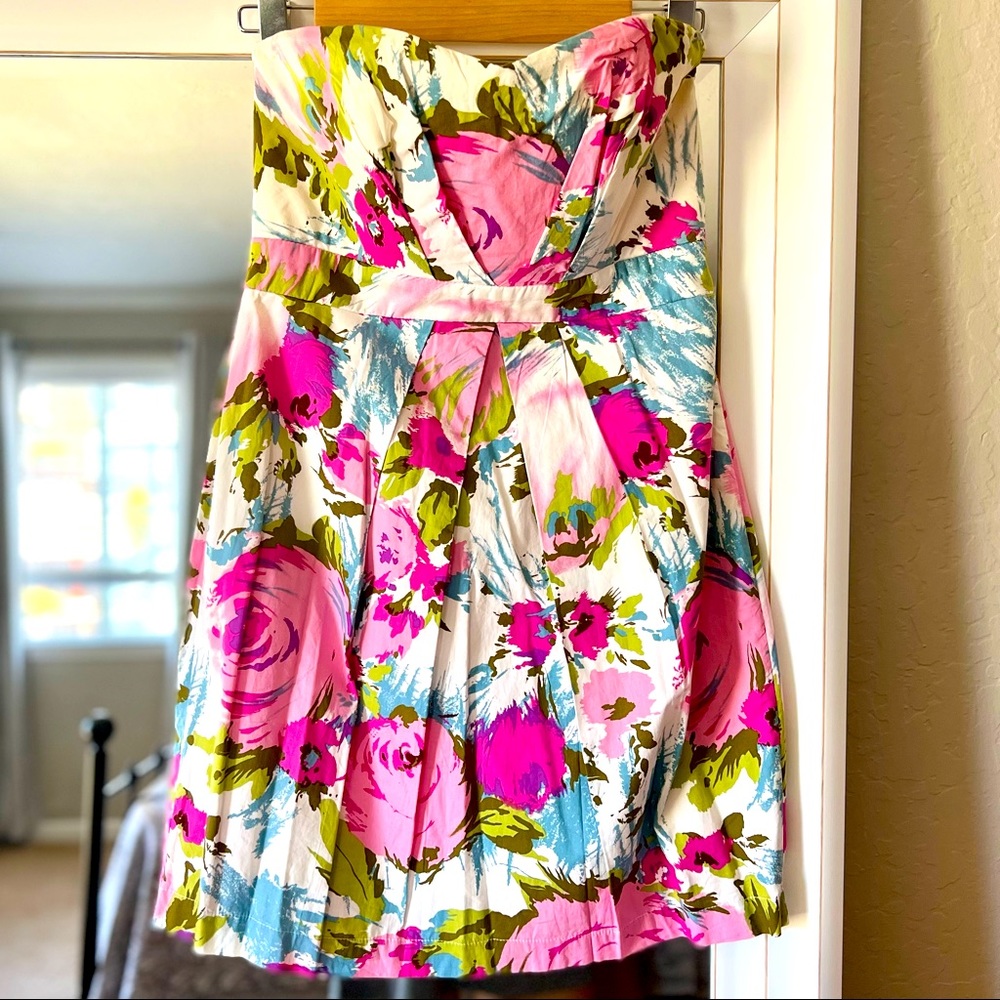 xxi Forever 21 Strapless Floral Dress